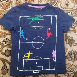 Mini Boden soccer match t-shirt -boys size 5-6Y